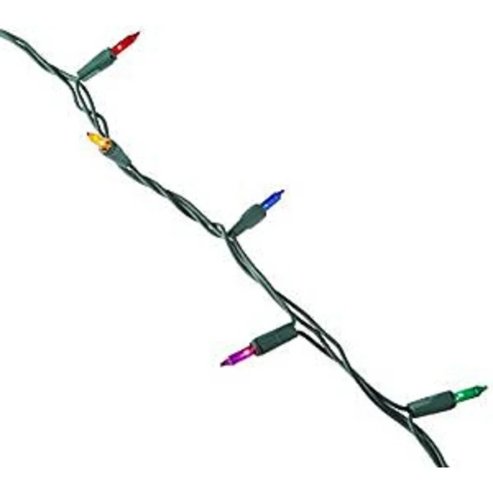 GE String A Long 100 Miniature Multicolor Lights Green Wire Indoor Outdoor Use